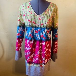 Oriental Floral Lace Long Sleeve Blouse Si…